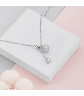 Колье паутинка серебристое