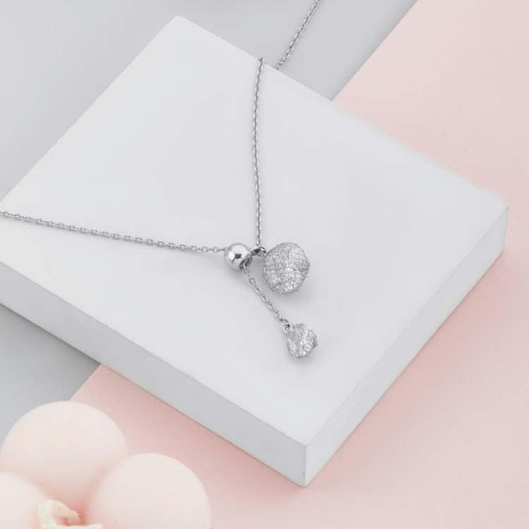 Колье паутинка серебристое Meduza Crystal