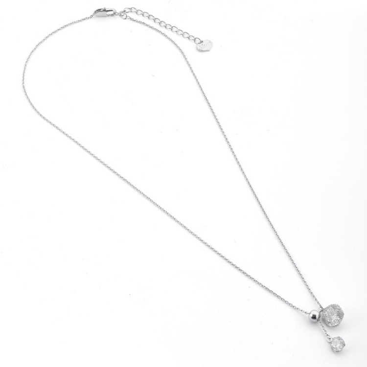 Колье паутинка серебристое Meduza Crystal