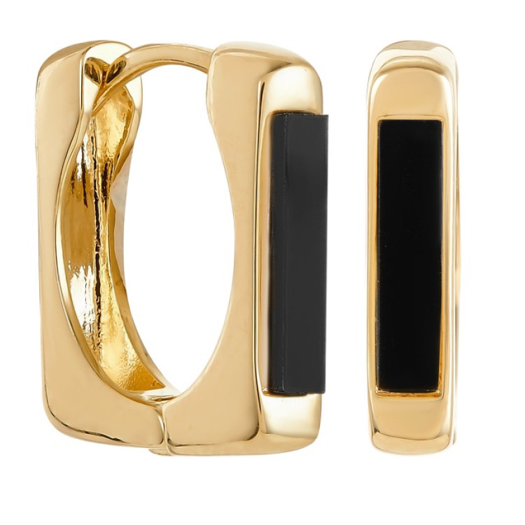 Серьги квадрат в золоте Meduza Crystal