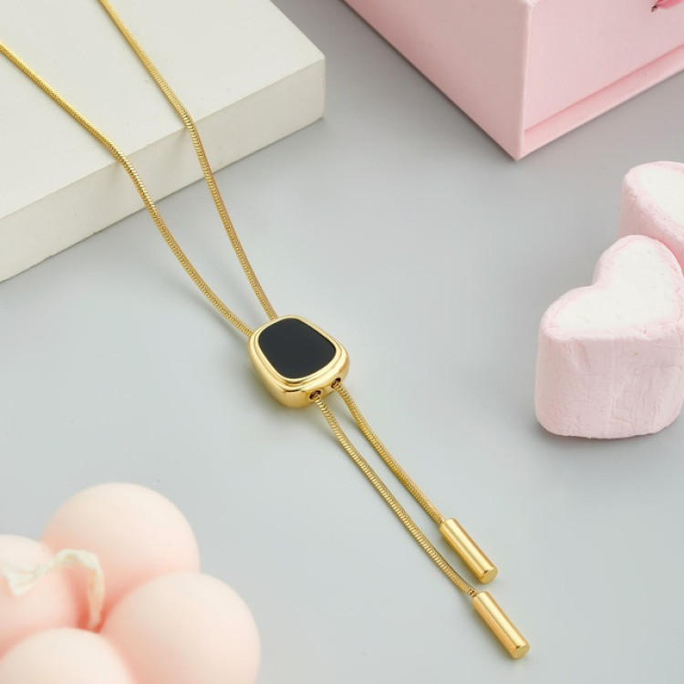 Колье галстук в золоте Meduza Crystal