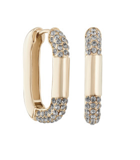 Серьги Скобы с цирконом в кофейном цвете