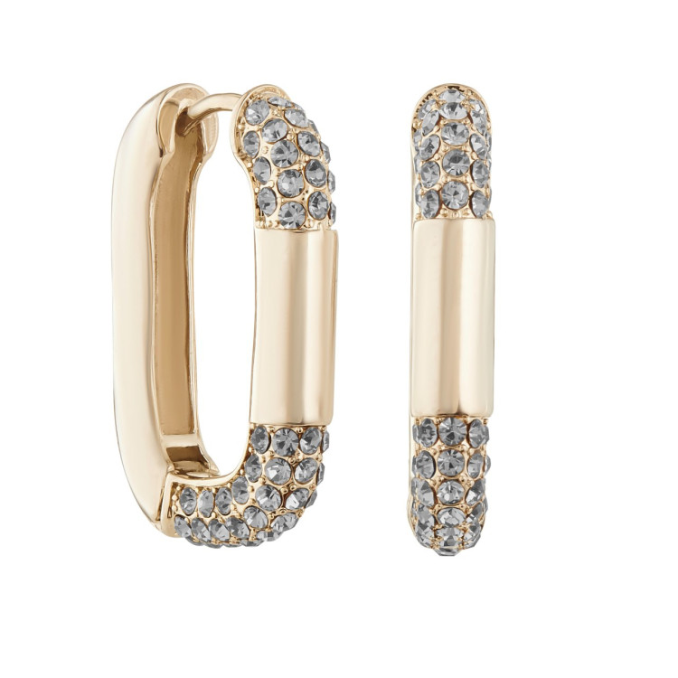 Серьги Скобы с цирконом в кофейном цвете Meduza Crystal