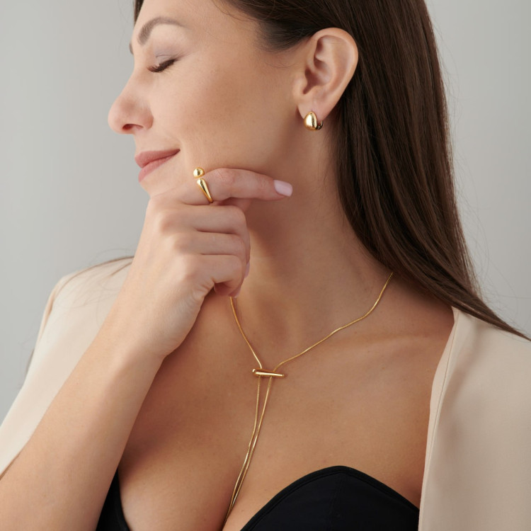 Серьги капли в золоте Meduza Crystal