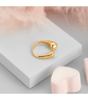 Кольцо капля безразмерное в золоте