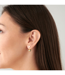 Серьги джекеты с жемчугом Майорка в золоте