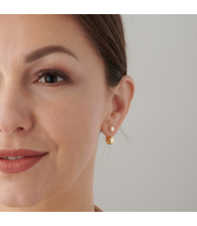 Серьги джекеты с жемчугом Майорка в золоте