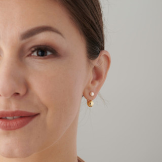 Серьги джекеты с жемчугом Майорка в золоте