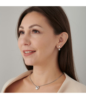 Серьги джекеты с жемчугом Майорка серебристые