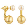 Серьги джекеты с жемчугом Майорка в золоте