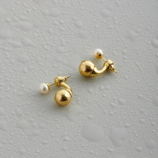 Серьги джекеты с жемчугом Майорка в золоте