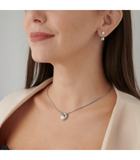 Колье с жемчугом серебристая