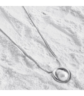 Колье с жемчугом серебристая