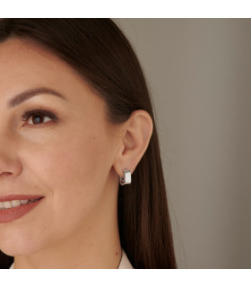 Серьги квадратные серебристые