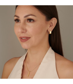 Серьги квадратные в золоте 