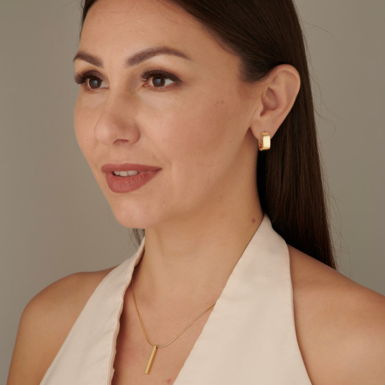 Серьги квадратные в золоте Meduza Crystal