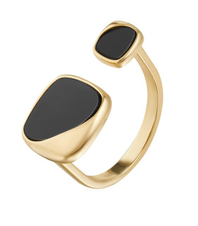 Кольцо безразмерное с вставкой эмаль в золоте