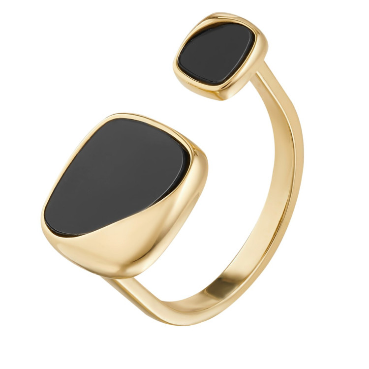 Кольцо безразмерное с вставкой эмаль в золоте Meduza Crystal