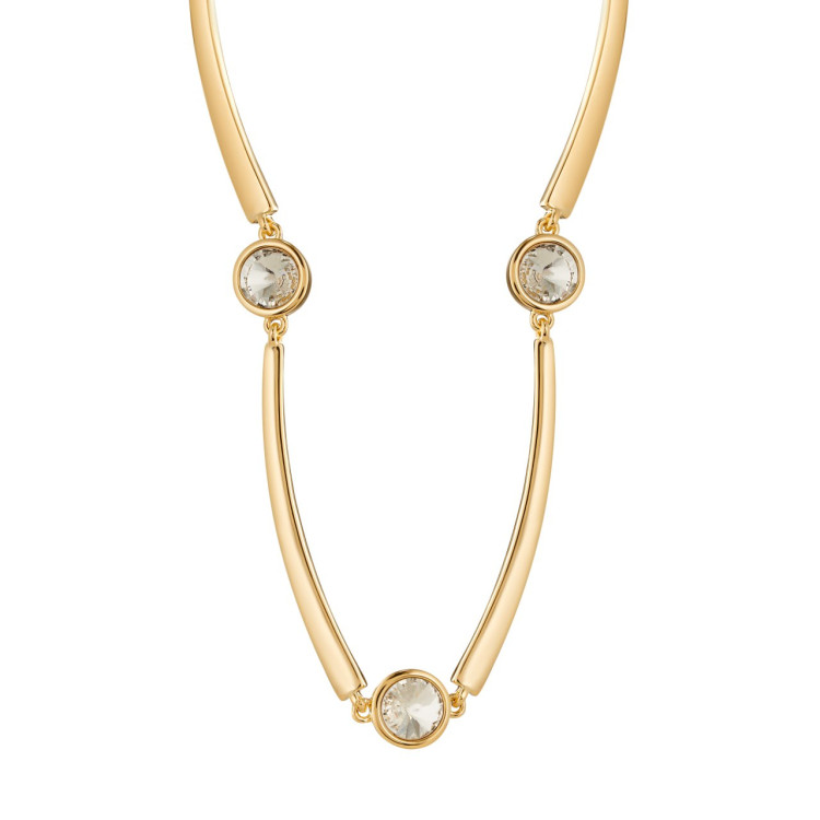 Колье в золоте с белым цирконом Meduza Crystal