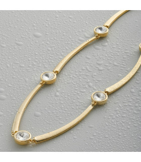 Колье в золоте с белым цирконом 