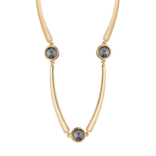 Колье в золоте с чёрным цирконом 