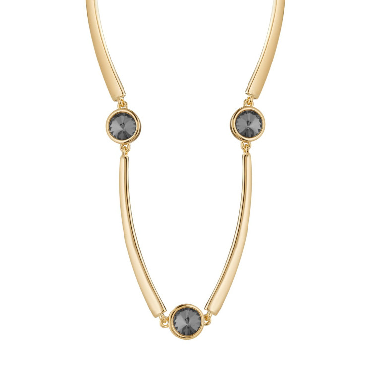 Колье в золоте с чёрным цирконом Meduza Crystal