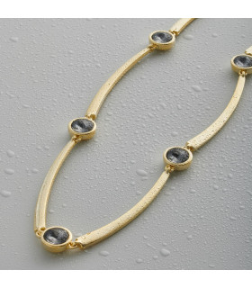 Колье в золоте с чёрным цирконом 