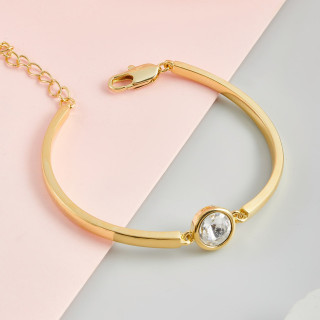 Браслет Атланта с белым камнем в золоте