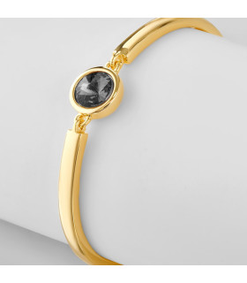 Браслет Атланта с черным камнем в золоте