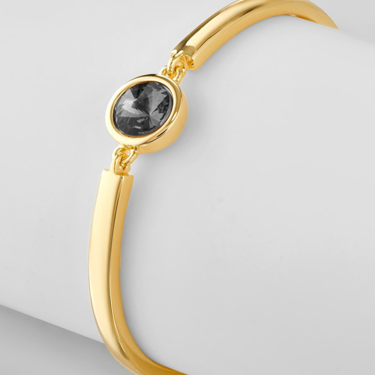 Браслет Атланта с черным камнем в золоте Meduza Crystal