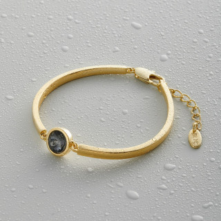 Браслет Атланта с черным камнем в золоте