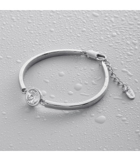 Браслет Атланта с белым камнем в серебре