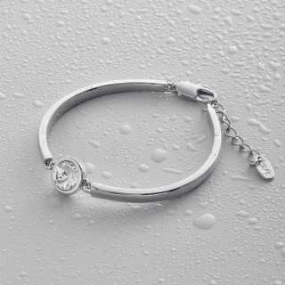 Браслет Атланта с белым камнем в серебре