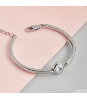 Браслет Атланта с белым камнем в серебре