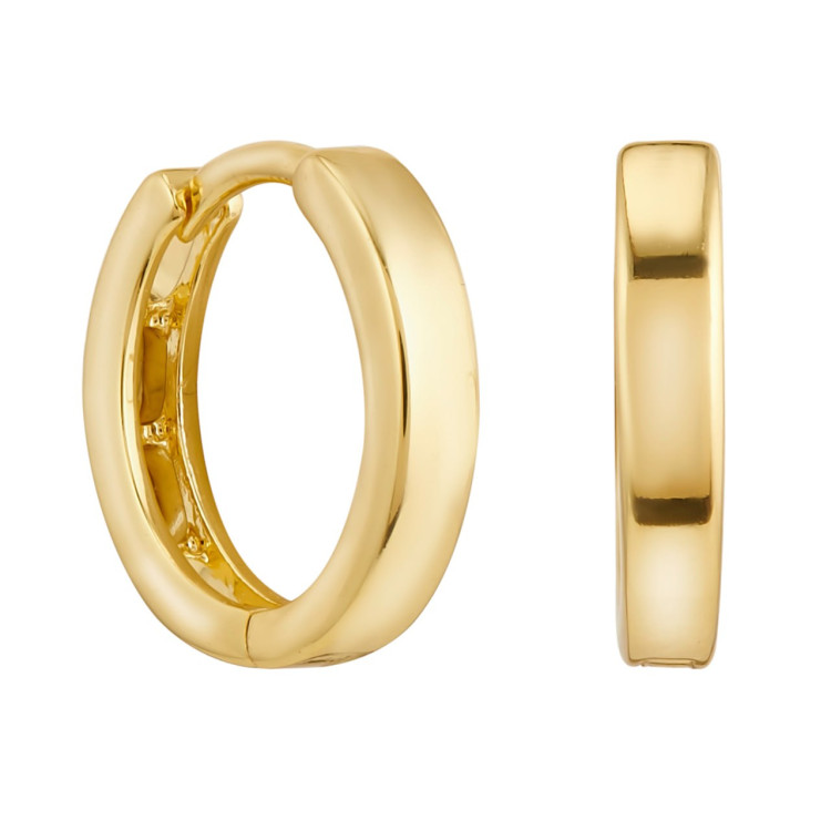 Серьги колечки маленькие в золоте Meduza Crystal