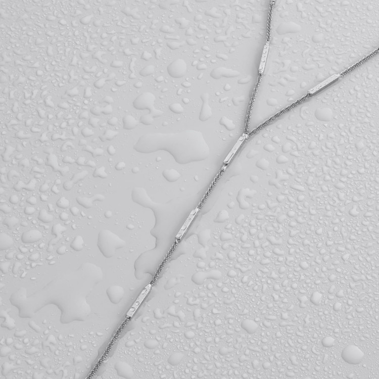 Колье галстук на шею серебристая Meduza Crystal