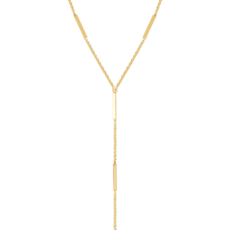 Колье галстук на шею в золоте Meduza Crystal