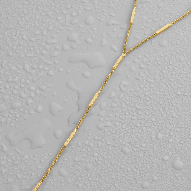 Колье галстук на шею в золоте Meduza Crystal