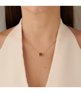 Подвеска на цепочке куб в золоте