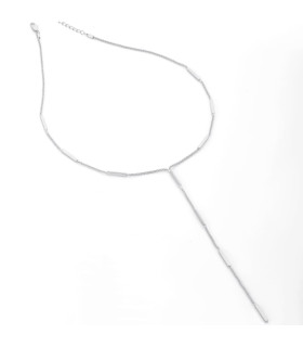 Колье галстук на шею серебристая