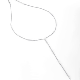 Колье галстук на шею серебристая