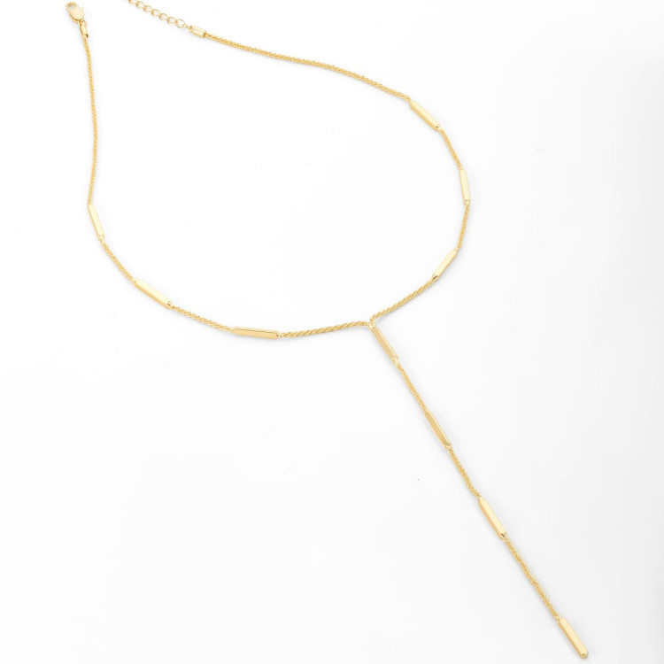 Колье галстук на шею в золоте Meduza Crystal