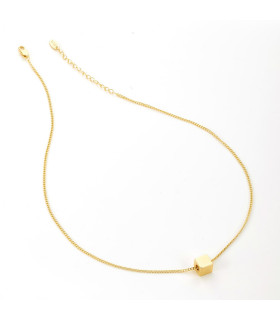 Подвеска на цепочке куб в золоте