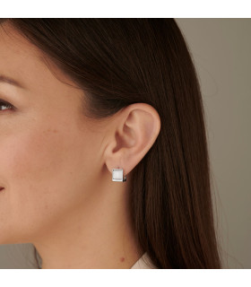 Серьги кубы кошачий глаз в серебре