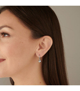 Серьги конго с шариками серебристые