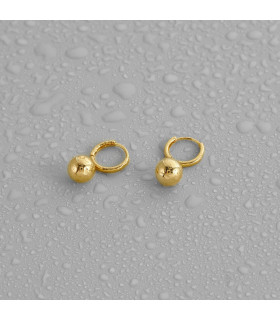 Серьги конго с шариками в золоте