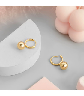 Серьги конго с шариками в золоте