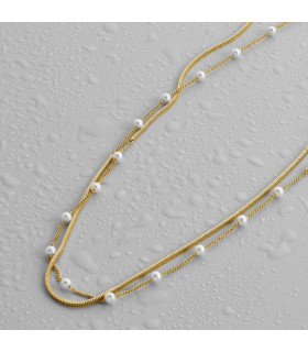 Колье длинное с жемчугом в золоте