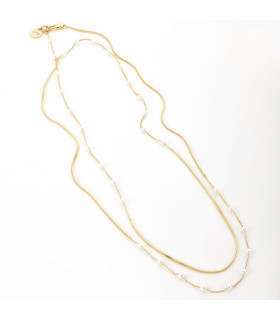 Колье длинное с жемчугом в золоте