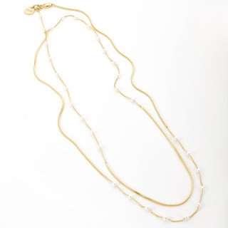 Колье длинное с жемчугом в золоте